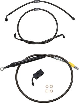 Bromsslangsats styrvajer LA Choppers Midnight 16 Abs flätad Softail 18-24