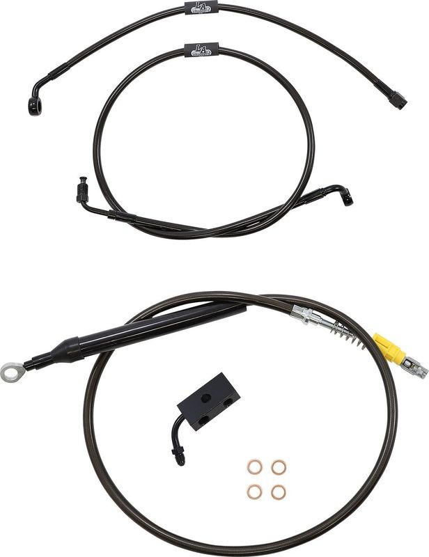 Bromsslangsats styrvajer LA Choppers Midnight 16 Abs flätad Softail 18-24