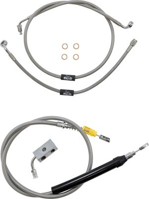 Bromsslangsats styrvajer LA Choppers 19 Abs rostfri flätad Softail 18-24