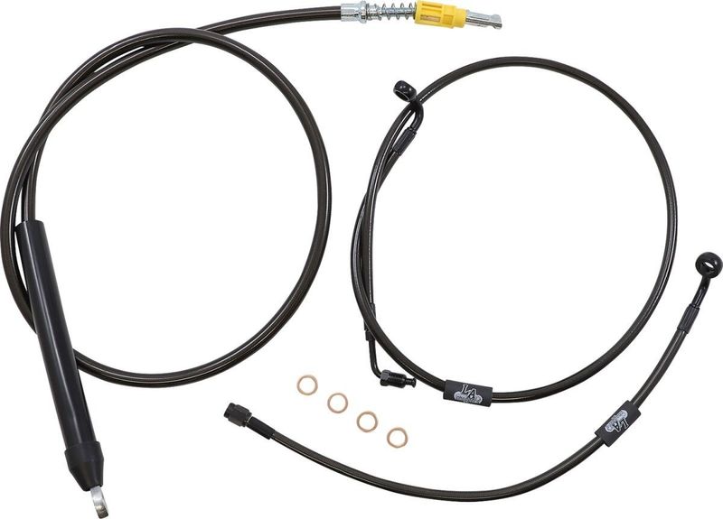 Bromsslangsats styrvajer LA Choppers Midnight 19 Abs flätad Softail 18-24