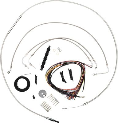 Bromsslangsats styrvajer LA Choppers 13 Abs 13ABS rostfri flätad Softail 18-24