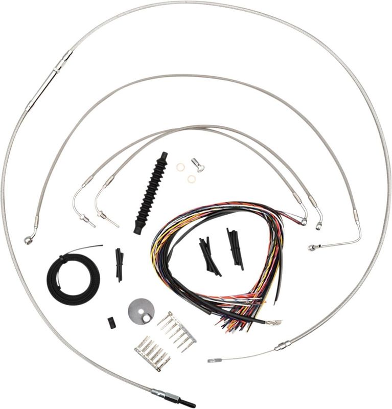Bromsslangsats styrvajer LA Choppers 13 Abs 13ABS rostfri flätad Softail 18-24