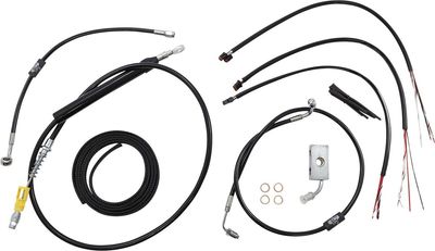 Bromsslangsats styrvajer LA Choppers 16 Abs svart vinyl flätad Softail 18-24
