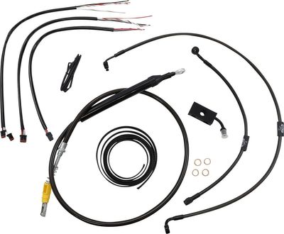 Bromsslangsats styrvajer LA Choppers Midnight 16 Abs 16ABS flätad Softail 18-24