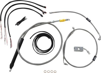 Bromsslangsats styrvajer LA Choppers 19 Abs 19ABS rostfri flätad Softail 18-24