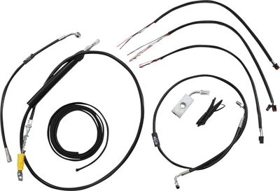 Bromsslangsats styrvajer LA Choppers 19 Abs svart vinyl flätad Softail 18-24