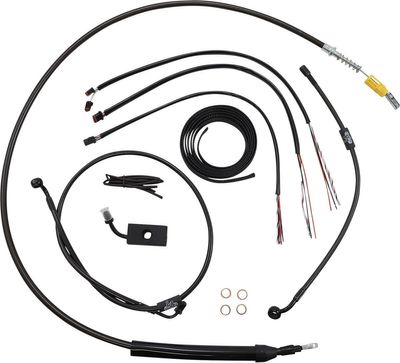 Bromsslangsats styrvajer LA Choppers Midnight 19 Abs 19ABS flätad Softail 18-24