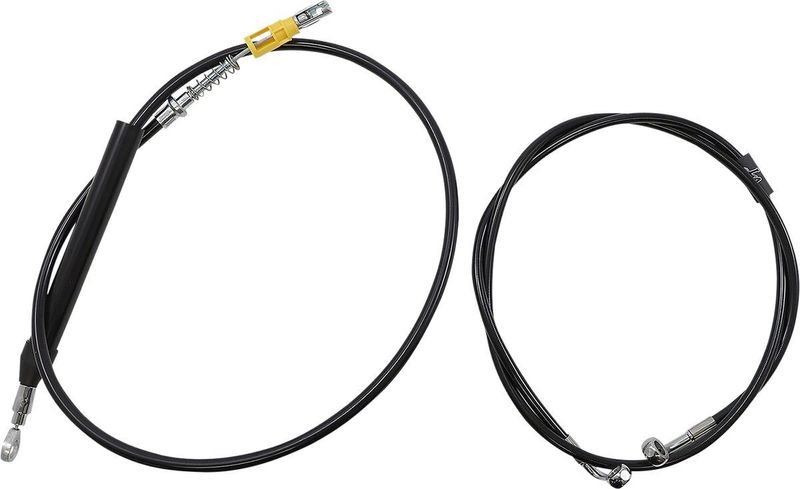 Bromsslangsats styrvajer LA Choppers 15-17 svart vinyl flätad Softail 18-22, Touring 21-24
