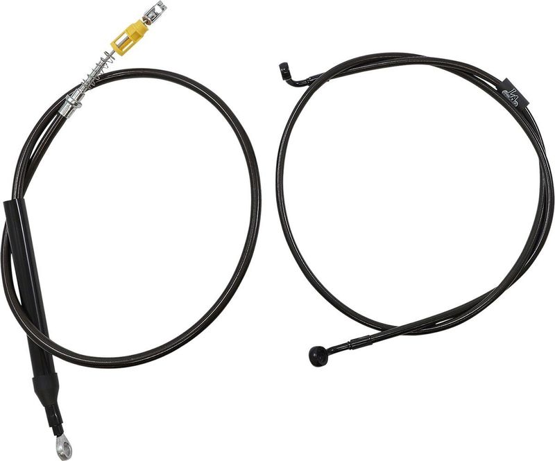 Bromsslangsats styrvajer LA Choppers Midnight 15-17 flätad Softail 18-22, Touring 21-24