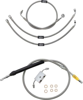 Bromsslangsats styrvajer LA Choppers 13 SFT18+ rostfri flätad Softail 18-24 LA-8157KT-13