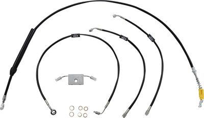 Bromsslangsats styrvajer LA Choppers 13 SFT18+ svart vinyl Softail 18-24