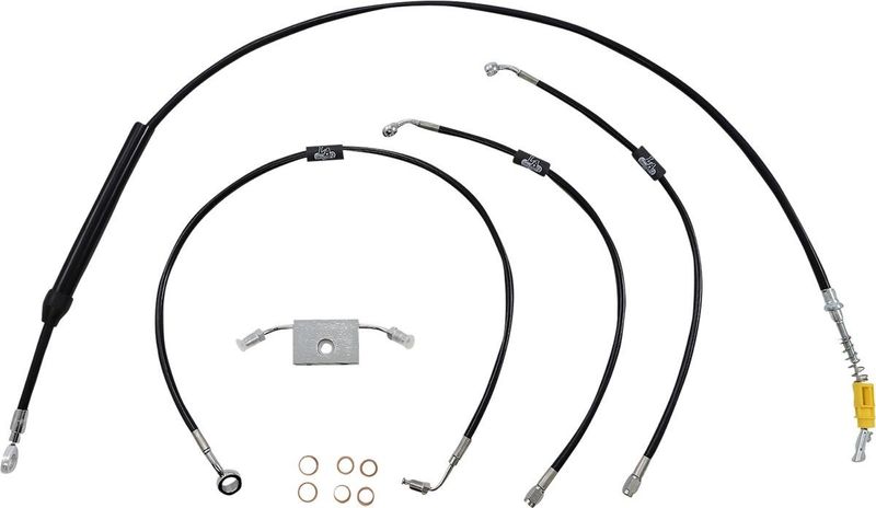 Bromsslangsats styrvajer LA Choppers 13 SFT18+ svart vinyl Softail 18-24