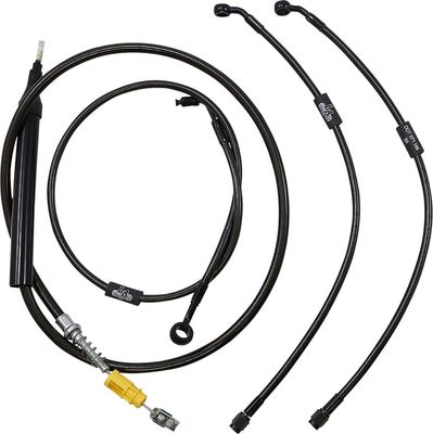 Bromsslangsats styrvajer LA Choppers Midnight 16 SFT18+ flätad Softail 18-24 LA-8157KT-16M