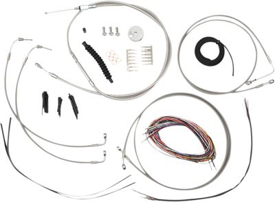 Bromsslangsats styrvajer LA Choppers SFT18+ rostfri flätad Softail 18-24