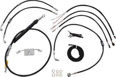 Bromsslangsats styrvajer LA Choppers 13 SFT18+ svart vinyl flätad Softail 18-24