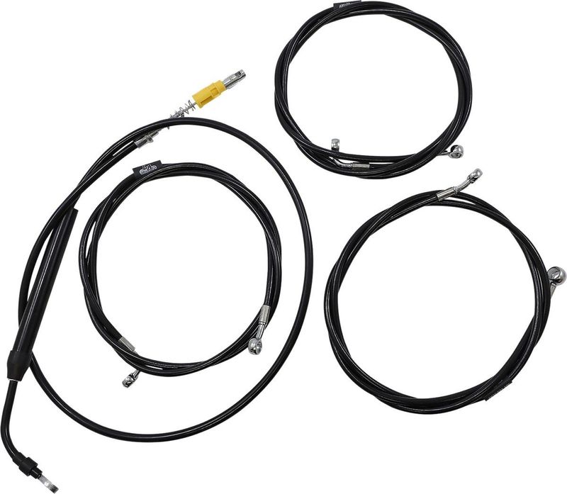 Bromsslangsats styrvajer LA Choppers 15-17 FL21+ svart vinyl Touring 21-24