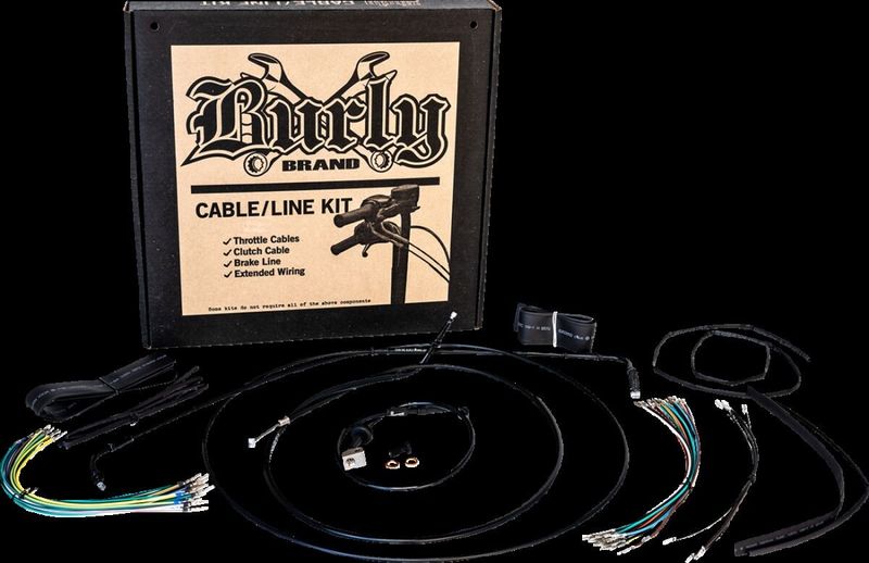 Vajer- och slangsats Burly 12" förlängd svart Honda Rebel CMX1100 21-22