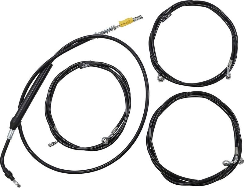 Bromsslangsats styrvajer LA Choppers 18-20 RG21+ svart vinyl Touring 21-24