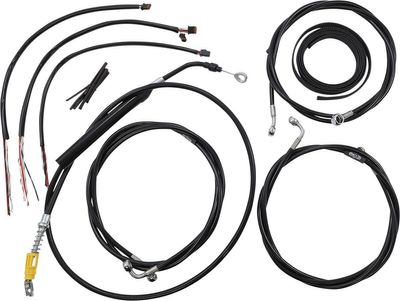 Bromsslangsats styrvajer LA Choppers 15-17 RG21+ svart vinyl flätad Touring 21-24