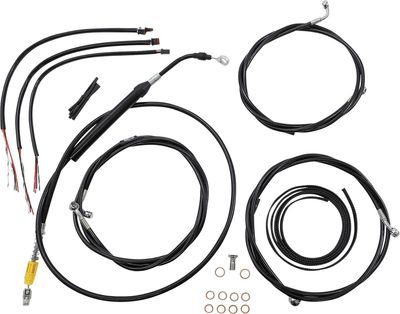 Bromsslangsats styrvajer LA Choppers 18-20 RG21+ svart vinyl flätad Touring 21-24