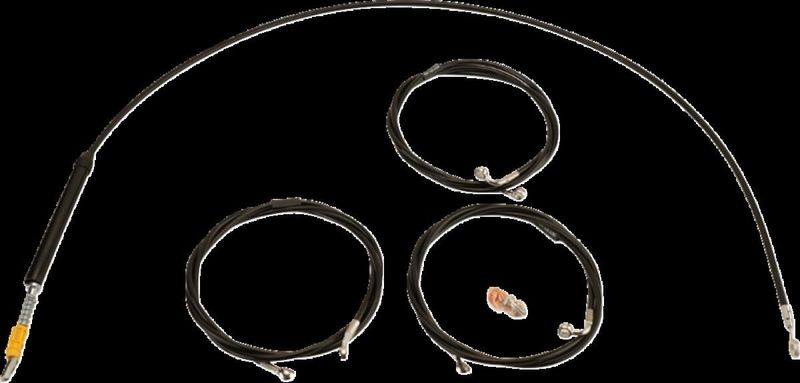 Bromsslangsats styrvajer LA Choppers Cable/brake Line Stock 08-10 svart vinyl