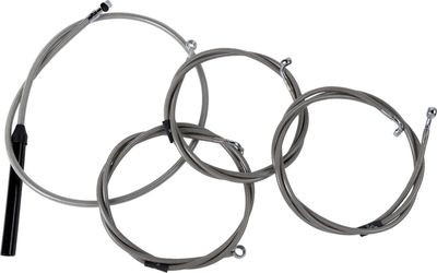 Bromsslangsats styrvajer LA Choppers Stock 08-10 rostfri flätad Touring 23-upp