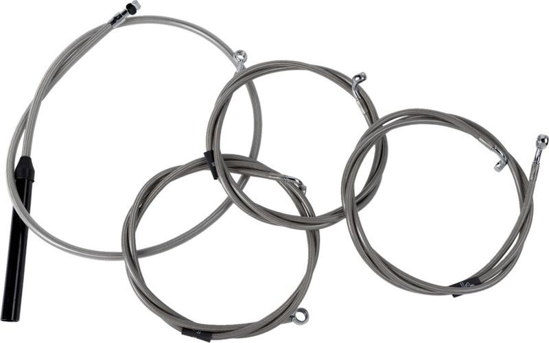 Bromsslangsats styrvajer LA Choppers Stock 08-10 rostfri flätad Touring 23-upp