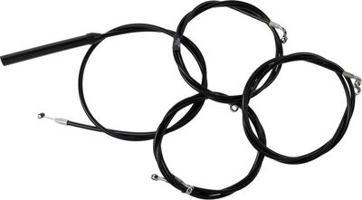 Bromsslangsats styrvajer LA Choppers 18 20 svart vinyl flätad Touring 23-upp