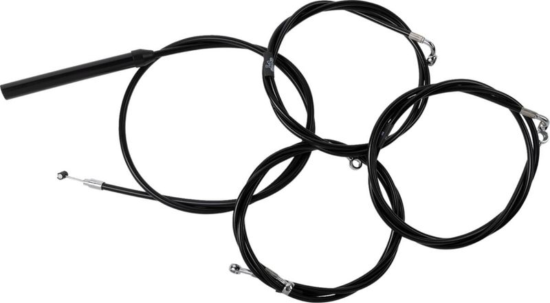 Bromsslangsats styrvajer LA Choppers 18 20 svart vinyl flätad Touring 23-upp