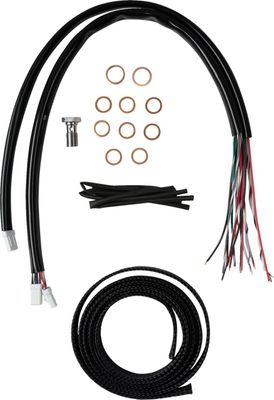 Bromsslangsats styrvajer LA Choppers 18 20 svart vinyl flätad Touring 23-upp