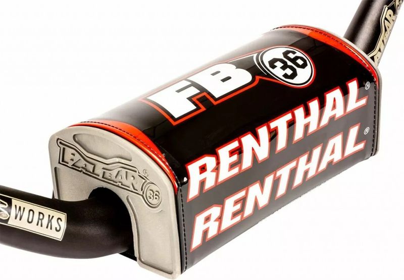 Styrskydd Renthal Fatbar36 svart vit röd