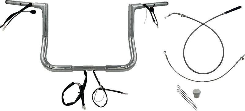Styre Fat Baggers EZ 12 Flhx/se 1-1/4" platt matt krom Touring 23-upp