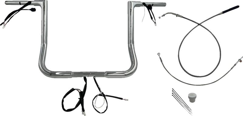 Styre Fat Baggers EZ 14 Flhx/se 1-1/4" platt matt krom Touring 23-upp