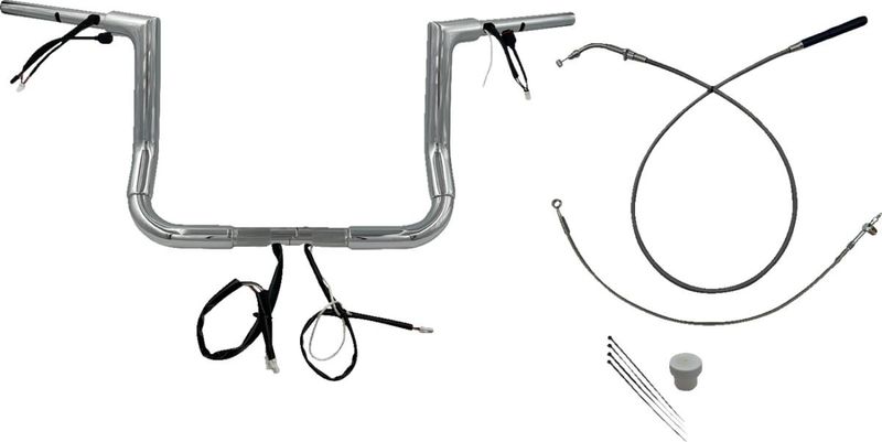 Styre Fat Baggers EZ 12 Flhx/se 1-1/2" platt matt krom Touring 23-upp