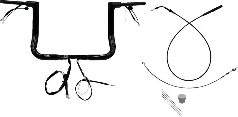 Styre Fat Baggers EZ 12 Flhx/se 1-1/2" platt matt svart Touring 23-upp