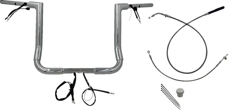 Styre Fat Baggers EZ 14 Flhx/se 1-1/2" platt matt krom Touring 23-upp