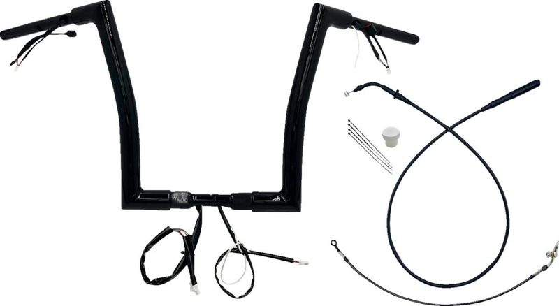 Styre Fat Baggers EZ 14 Fltrx/se 1-1/2" platt matt svart Touring 23-upp