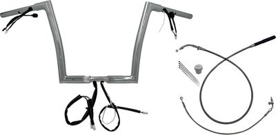 Styre Fat Baggers EZ H-bar Install 1-1/4" platt matt krom Touring 23-upp