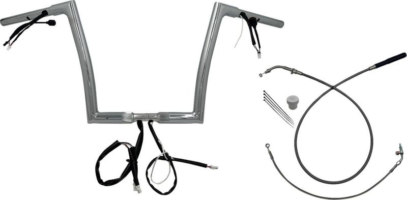 Styre Fat Baggers EZ H-bar Install 1-1/4" platt matt krom Touring 23-upp
