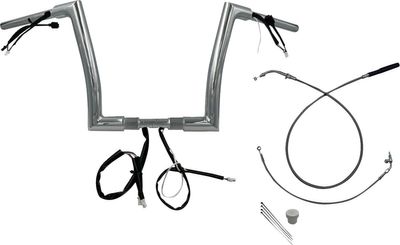 Styre Fat Baggers EZ H-bar Install 1-1/2" platt matt krom Touring 23-upp