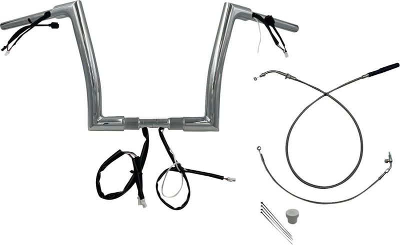Styre Fat Baggers EZ H-bar Install 1-1/2" platt matt krom Touring 23-upp