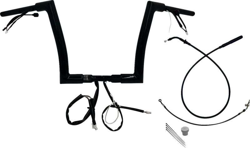 Styre Fat Baggers EZ H-bar Install 1-1/2" platt matt svart Touring 23-upp