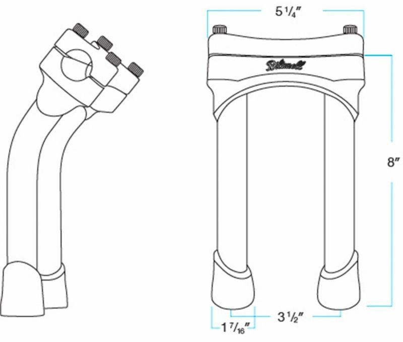 Risers Biltwell Murdock Pullback 8" 2" krom