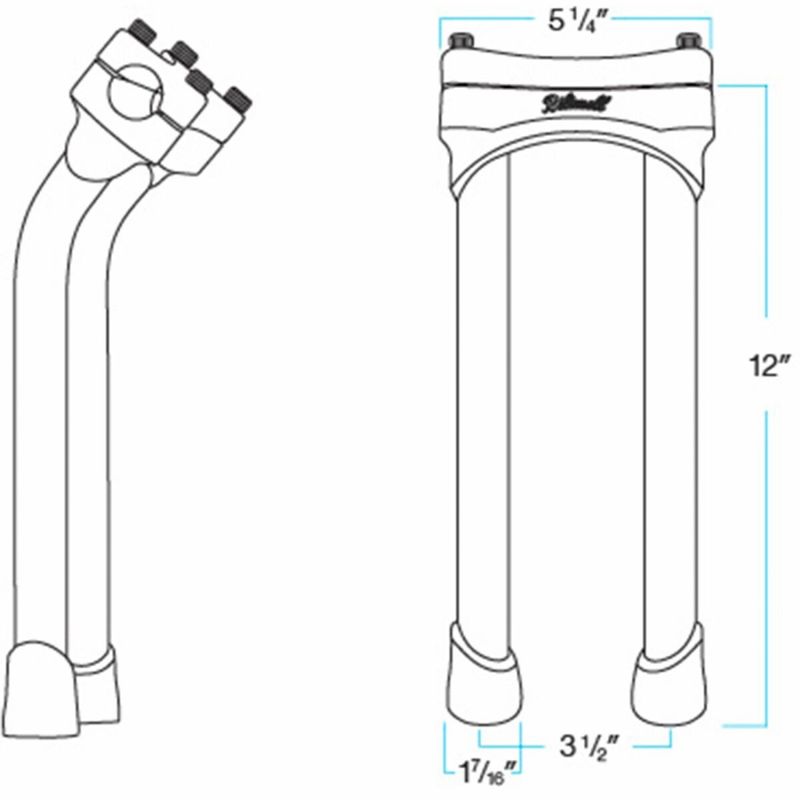 Risers Biltwell Murdock Pullback 12" 5.1 krom