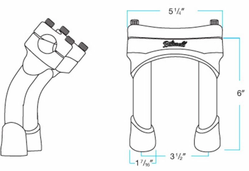Risers Biltwell Murdock 6" krom