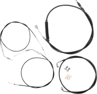 Bromsslangsats styrvajer LA Choppers 15-17 svart vinyl rostfri stål Sportster 96-03