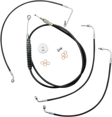 Bromsslangsats styrvajer LA Choppers 15-17 svart vinyl rostfri stål Touring 08-13