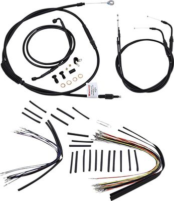Vajer- och slangsats Burly Apehanger 14" svart FLST 07-10
