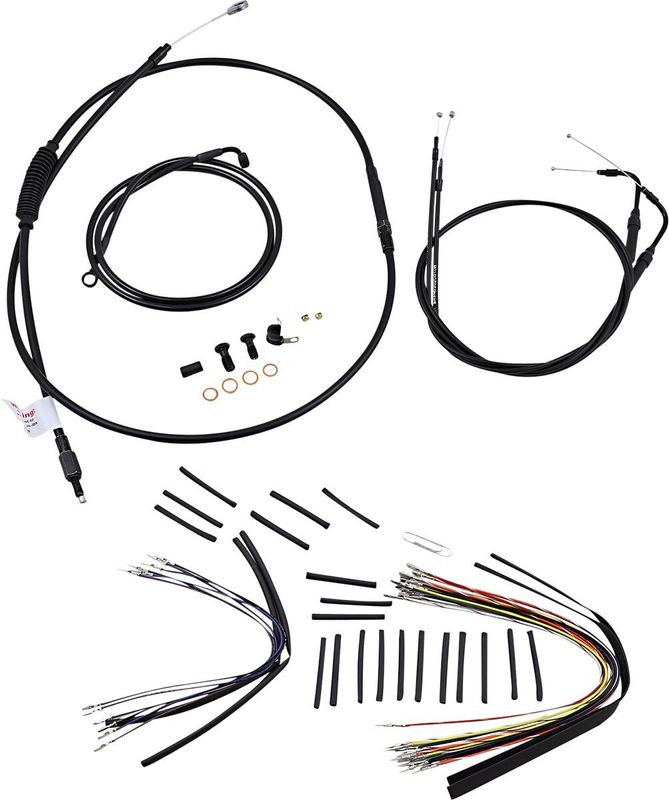 Vajer- och slangsats Burly Apehanger 16" FLST 07-10