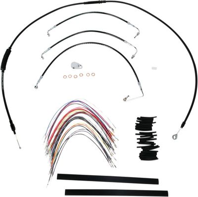 Förlängningssats vajrar och slangar Burly Bagger Bar 13" svart FLHX, FLHT/C/U 08-13